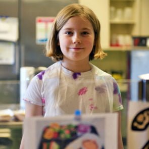 Student serving lunch